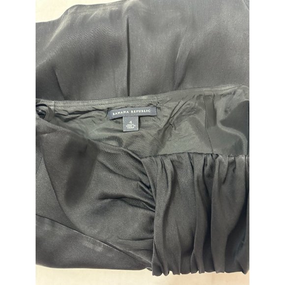 Banana Republic Sz 4 100% Silk Black Strapless Blouse - Picture 8 of 10